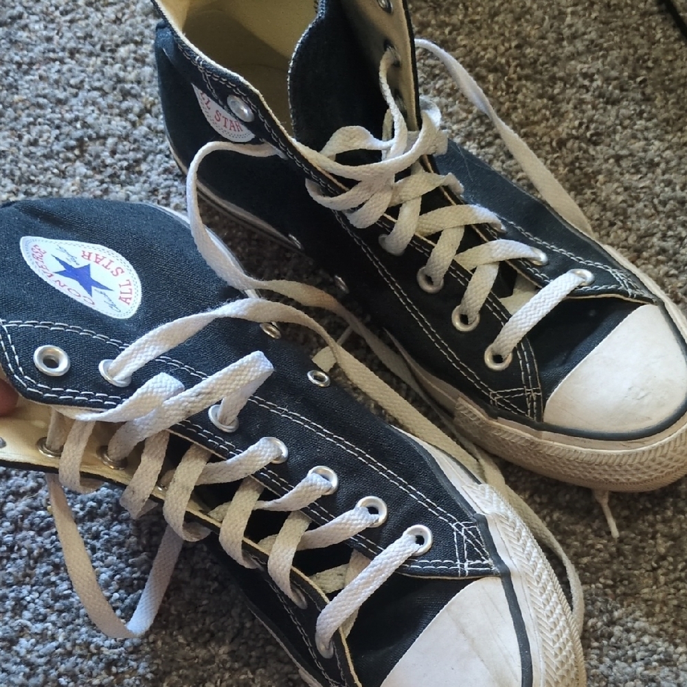 Converse Black High-Tops with White Accents